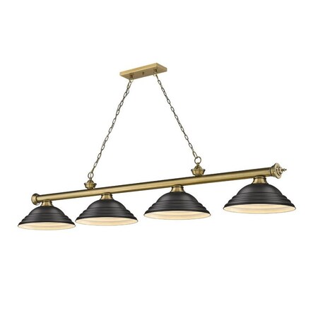 Z-Lite Cordon 4 Light Billiard, Rubbed Brass & Matte Black 2306-4RB-SMB